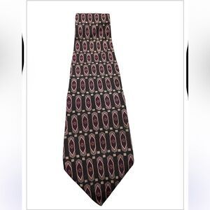 Albert Nipon Men's 100% Silk Black/Purple/Grey Geometric Neck Tie 4" x 5…